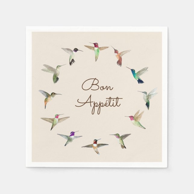 Bon Appétit California Hummingbirds Napkin (Front)