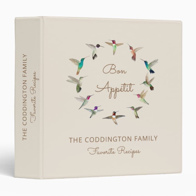 Bon Appétit California Hummingbirds Recipe Binder (Front/Spine)