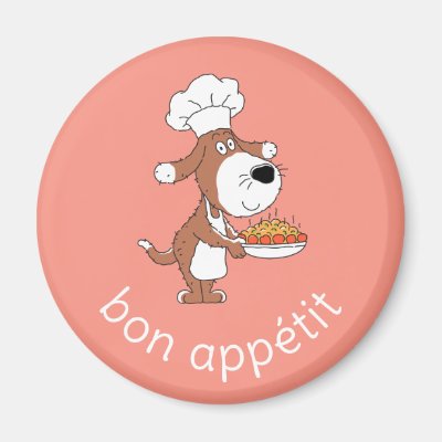 Bon Appétit Chef Cook Cute Funny Dog Puppy Cartoon