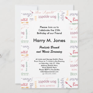 Bon Appetit Classic Pattern Invitation