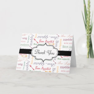 Bon Appetit Classic Pattern Thank You Card