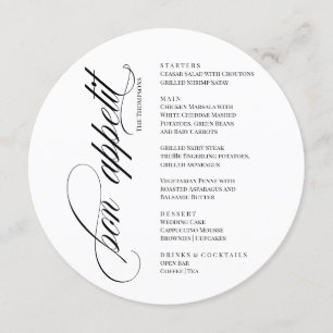 Bon Appetit elegant Menu 