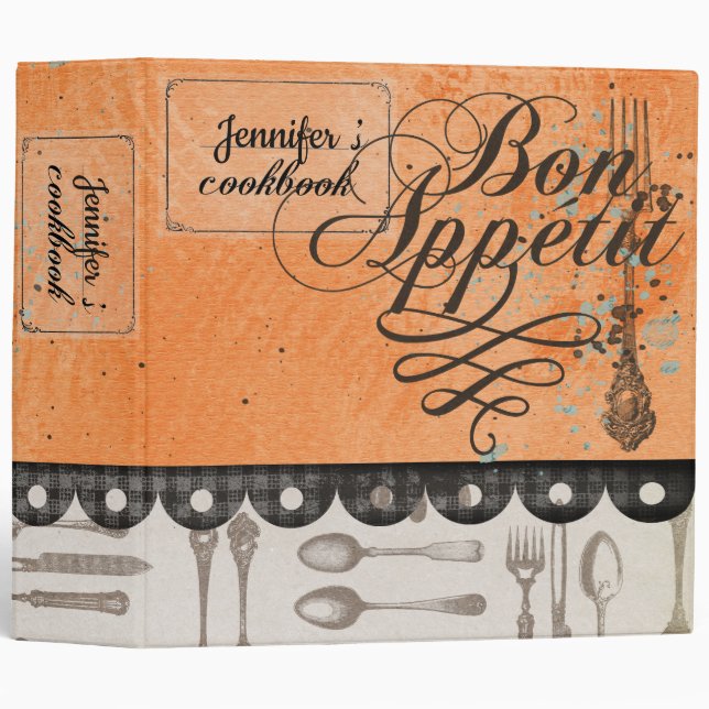 Bon Appetit Flatware Recette Classeur (Devant/Côté)