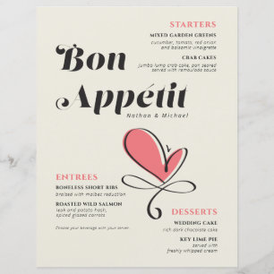 Bon Appetit Mariage Dîner Saumon papier