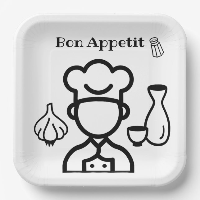 Bon Appetit paper plates  (Front)