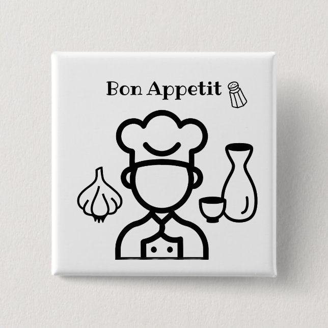 Bon Appetit paper plates  2 Inch Square Button (Front)