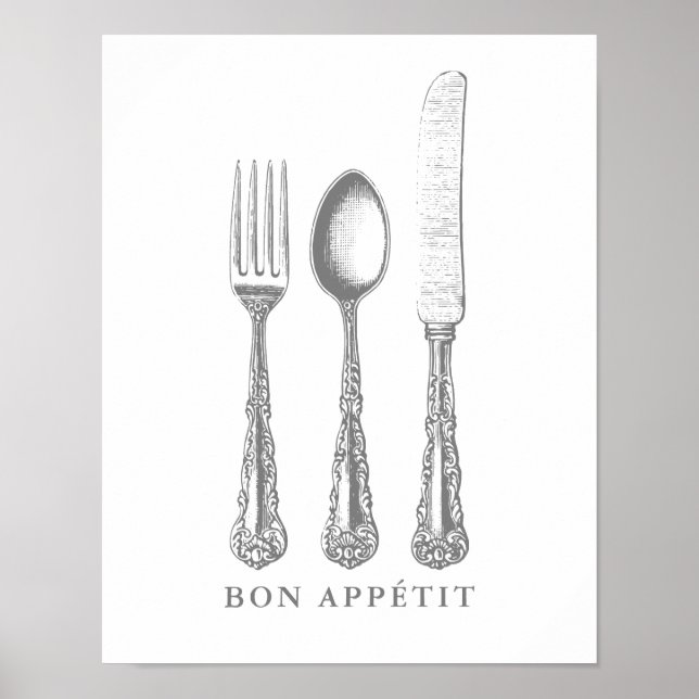 Bon appétit poster French quote template (Front)