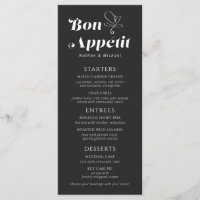 Bon Appetit Wedding Dinner Black White