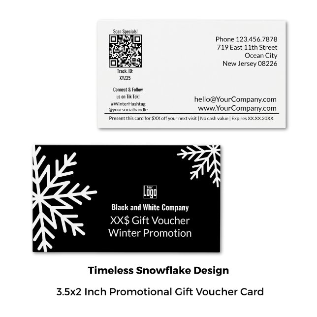 Bon cadeau de promotion d'hiver d'affaires adaptab (3.5x2 Inch, Adaptable Business Winter Promotion Gift Voucher Card)