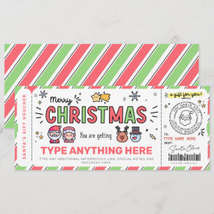 Bon cadeau Noël Père Noël Modèle pour enfants