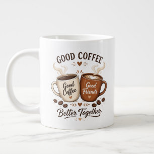 Bon café, bons amis avec deux tasses à café