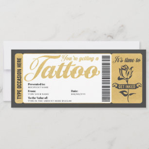 Bon de Tatouage Certificat Billet Carte Cadeau