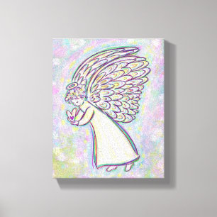 Bon Gardien Ange Peinture Toile Enveloppée Art
