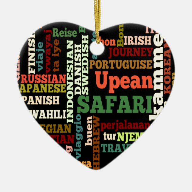 Bon Italian Irish Safari Hapanese Voyage Ceramic Ornament (Front)