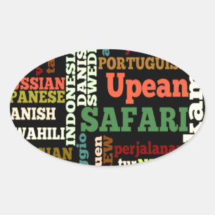 Bon Italian Irish Safari Hapanese Voyage Oval Sticker