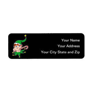 Bon lutin sur l'étiquette postale noire