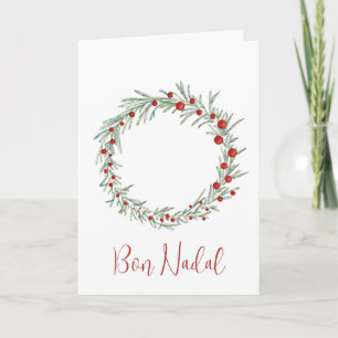 Bon Nadal, Catalan Christmas wreath Holiday Card