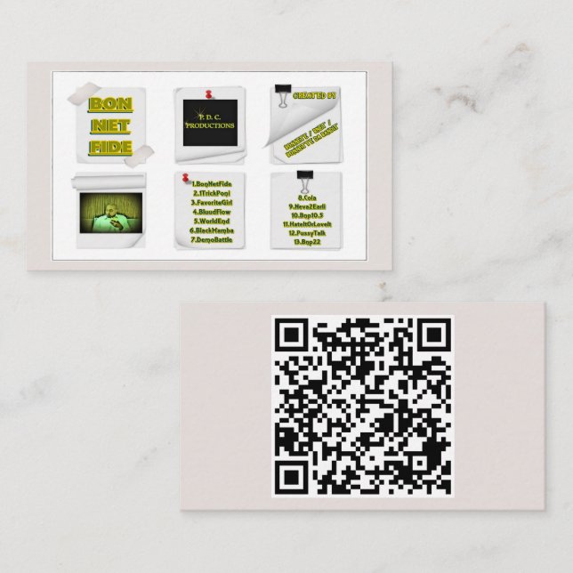 Bon Net Fide qr code Calling Card (Front/Back)