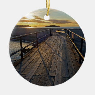 Bon ornement de Noël de plage de port