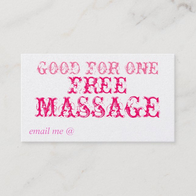 BON POUR UN MASSAGE GRATUIT - CARTE (Devant)