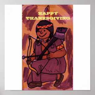BON THANKSGIVING AMERICAN INDIEN POSTER
