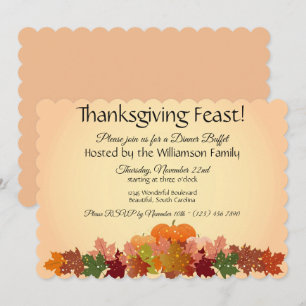 Bon thanksgiving Buffet/Dîner Fête Invitation