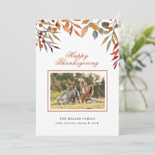 Bon thanksgiving Carte photo de feuillage d'automn