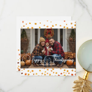 Bon thanksgiving  carte photo de remerciement fami