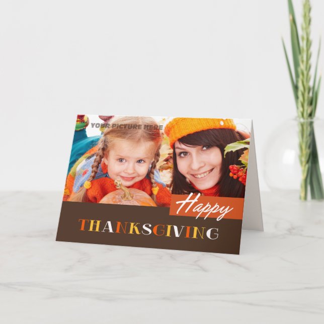 Bon thanksgiving. Carte photo personnalisé (Devant)