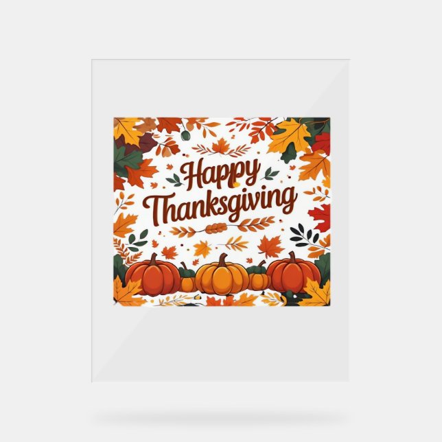 Bon thanksgiving - Citrouilles d'automne et feuill (Recto)