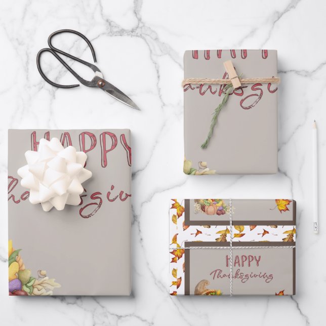 Bon thanksgiving Cornucopia Panier Feuilles d'auto (Recto)