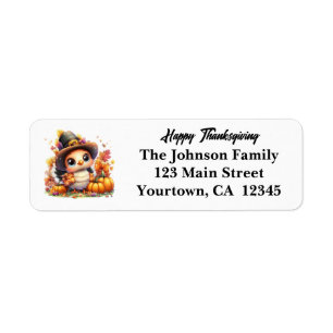 Bon thanksgiving Cute Baby Turkey Adresse de retou