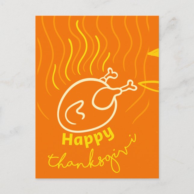 Bon thanksgiving de carte grillée Turquie (Devant)