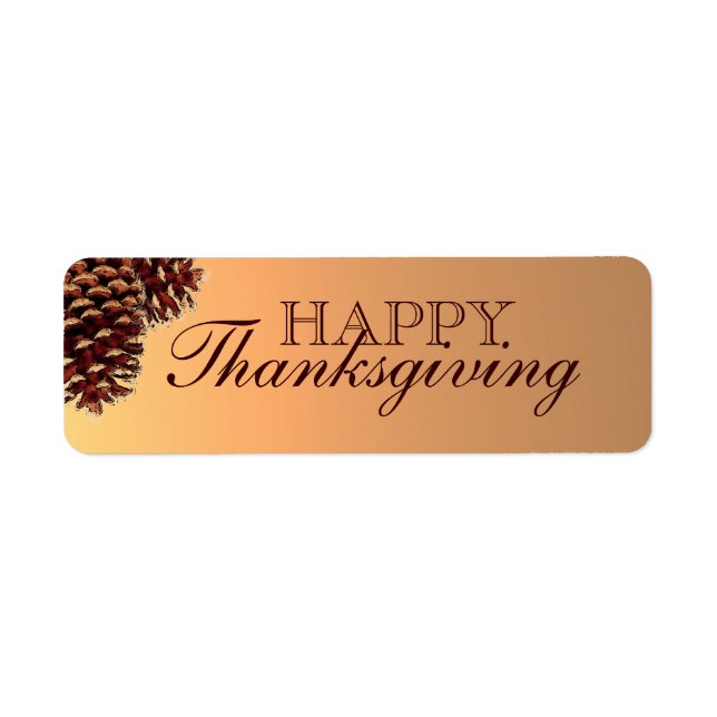 Bon thanksgiving de cône de pin brun rustique étiq (Devant)