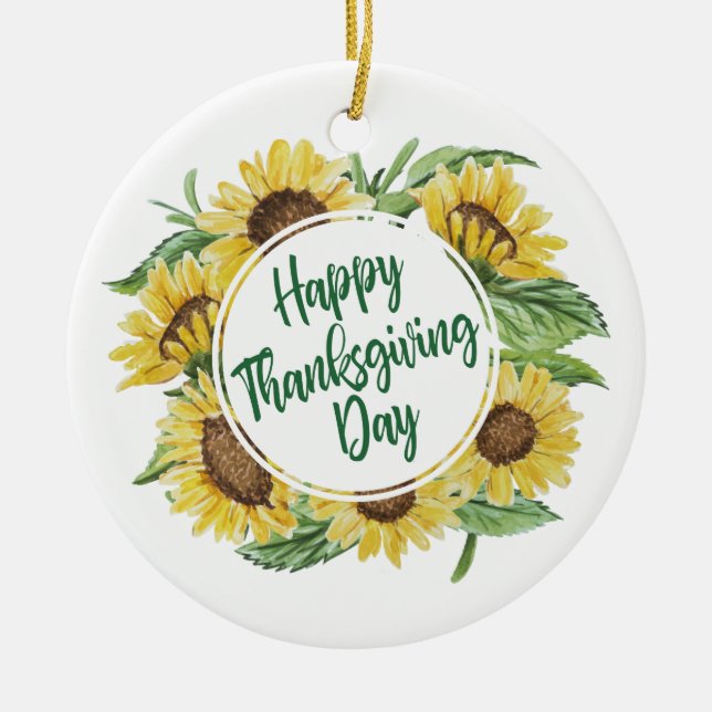 Bon thanksgiving de tournesol Floral | Ornement (Devant)
