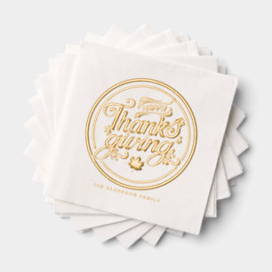 Bon thanksgiving Étiquette de typographie de scrip