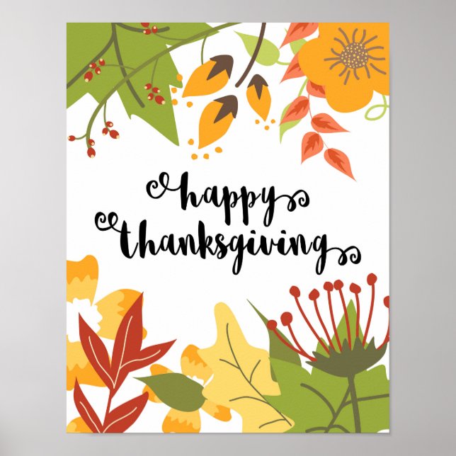 Bon thanksgiving - Feuilles - Poster (Devant)