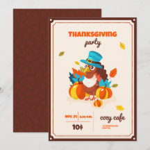 Bon thanksgiving Jour de fête invitation