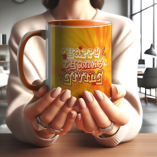 Bon thanksgiving jour orange MUG (Créateur téléchargé)