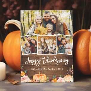 Bon thanksgiving Rustique Automne Floral Carte pho