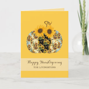 Bon thanksgiving Sunflower Citrouille Carte de voe