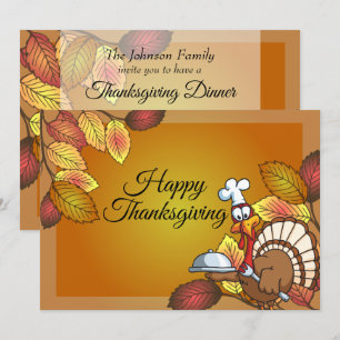 bon thanksgiving Turquie Dîner Invitations