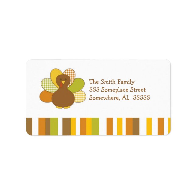 Bon thanksgiving Turquie Étiquettes de adresse (Devant)