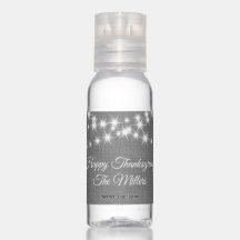 Bon thanksgiving Twinkle Lights sur lin gris