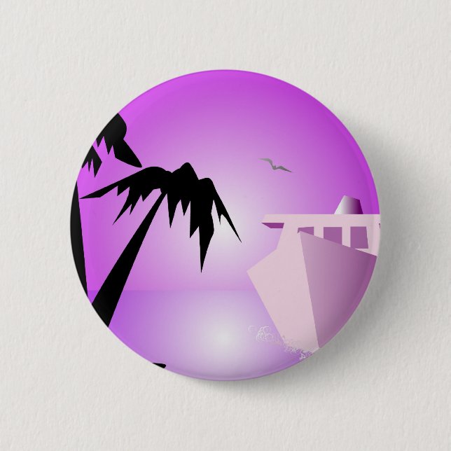 Bon Voyage 2 Inch Round Button (Front)