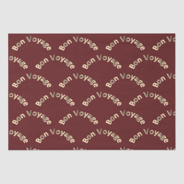 Bon Voyage Arches on Dark Red Tissue Paper (Front)