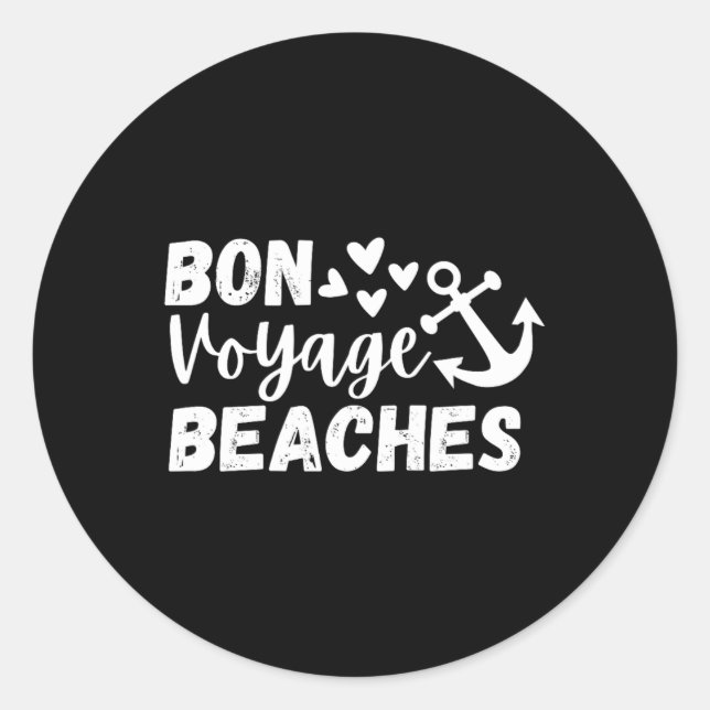 Bon Voyage Beaches  Classic Round Sticker (Front)