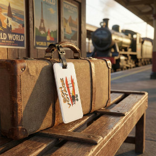 Bon Voyage Biplane Vintage Airplane Luggage Tag