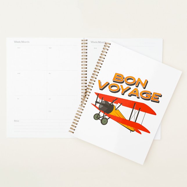 Bon Voyage Biplane Vintage Airplane Planner (Creator Uploaded)