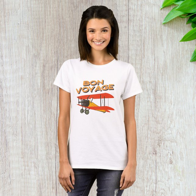 Bon Voyage Biplane Vintage Airplane T-Shirt (Creator Uploaded)